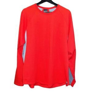Nike Sphere Dry‎ Shirt Mens L Red Grey Colorblock Long Sleeve Athletic